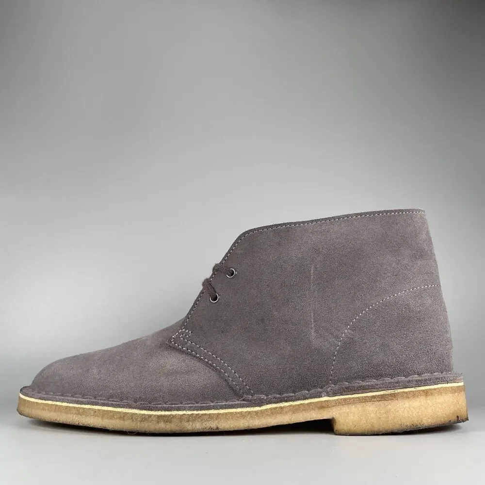 Clarks Bushacre Men's Size 11 M Gray Suede Chukka Ankle Boots Casual Lace Up GUC